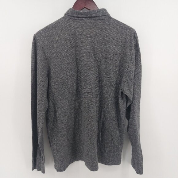 Faherty Gray Stripe Long Sleeve Movement Polo Size Large - Picture 12 of 14